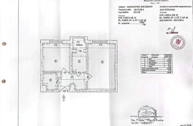 Giurgiului, Luica, 2 camere, 37 mp, decomandat